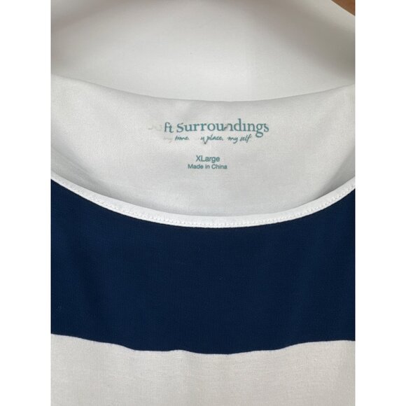 Soft Surroundings Vela Infinity Dress Navy Striped Maxi size XL Sleeveless - Picture 4 of 8